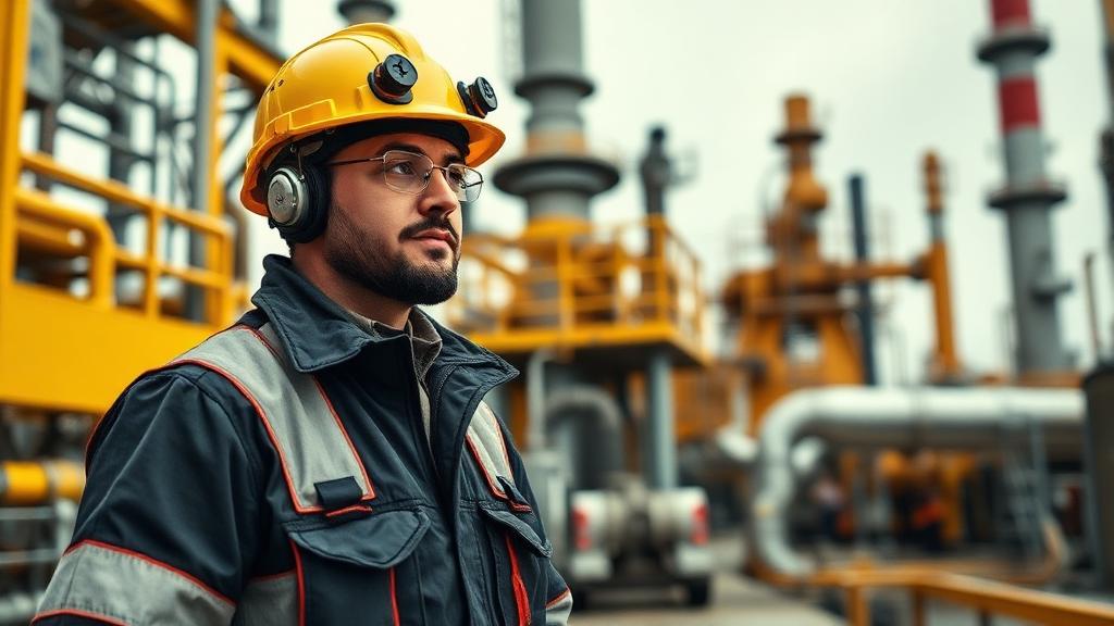 Ingénieur sur un site de production d'énergie