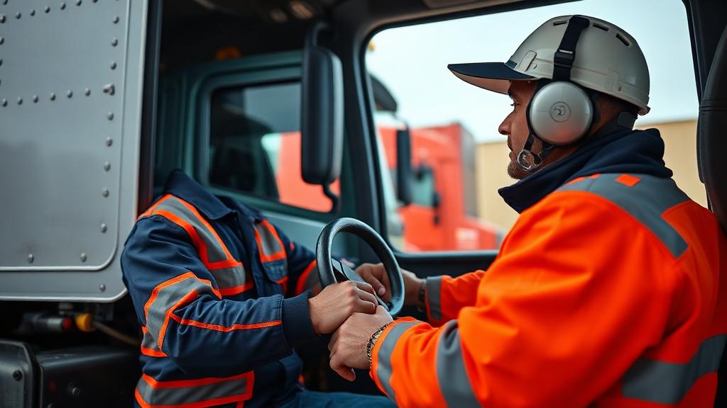 Conducteur de poids lourd au volant